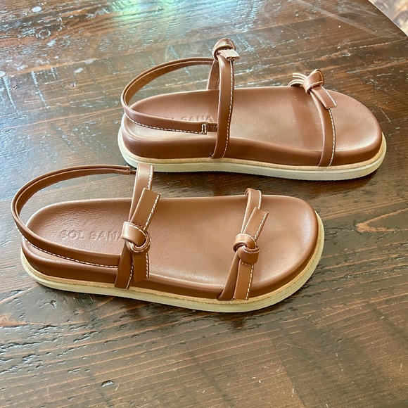 Sol Sana MANZONI FOOTBED COGNAC strappy sandal - Picture 3 of 5